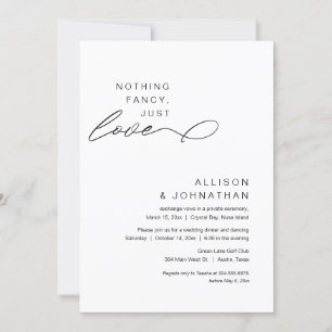 Invitation Rien De Chic, Juste Amour, Mariage Moderne Elopeme