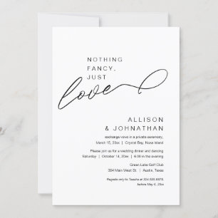 Invitation Rien De Chic, Juste Amour, Mariage Moderne Elopeme