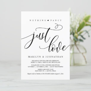 Invitation Rien De Chic, Juste Amour, Noir, Mariage Elopement
