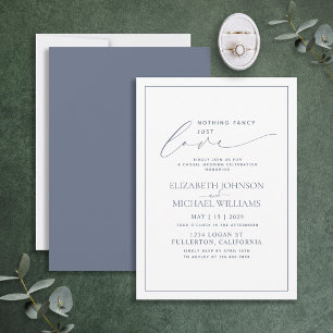 Invitation Rien De Fancy Just Love Dusty Blue Mariage Décontr