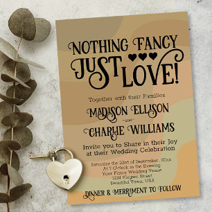 Invitation Rien De Fancy Just Love Earthtone Retro Mariage