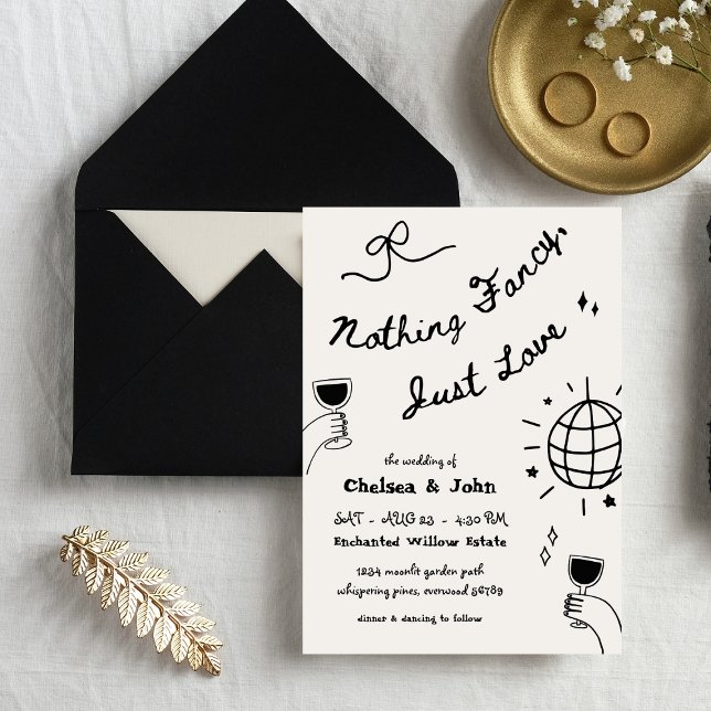 Invitation Rien De Fancy Just Love Français Mariage manuscrit (Créateur téléchargé)
