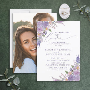 Invitation Rien De Fancy Just Love Lilac Lavender Photo Invit