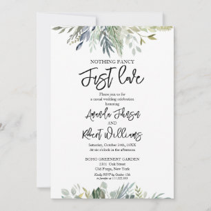 Invitation Rien De Fancy Just Love Mariage de verdure
