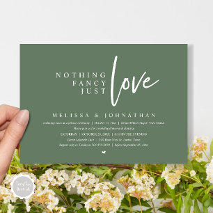 Invitation Rien De Fancy, Just Love Mariage Elopement Dîner