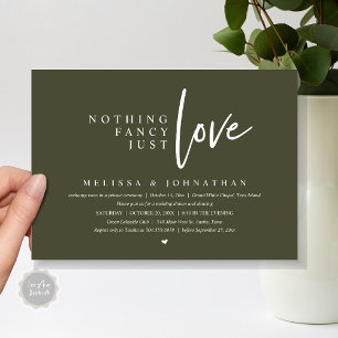 Invitation Rien De Fancy, Just Love Mariage Elopement Dîner