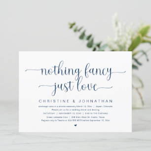 Invitation Rien De Fancy Just Love, Mariage Elopement Party