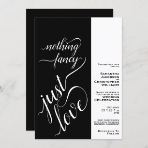 Invitation Rien De Fancy Just Love Modern Black Mariage