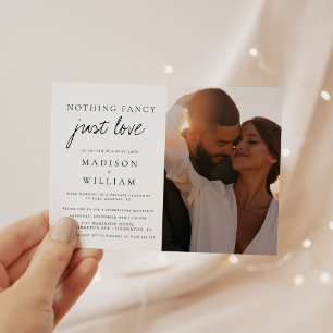 Invitation Rien De Fancy Just Love Modern Photo Mariage