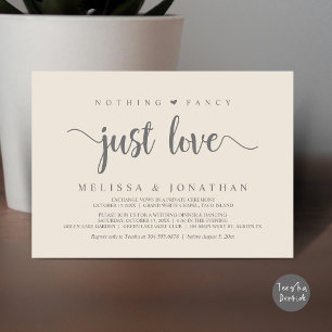 Invitation Rien De Fancy Just Love, Moderne Elopement Mariage