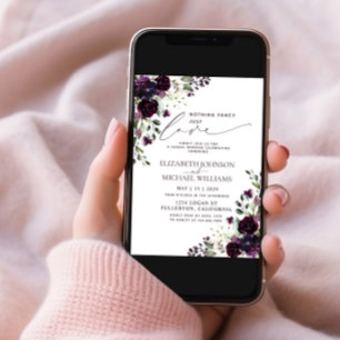 Invitation Rien De Fancy Just Love Plum Purple Photo Décontra