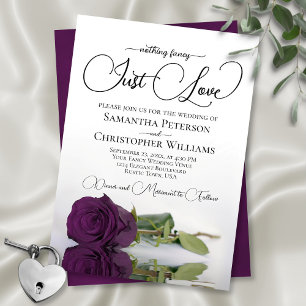 Invitation Rien De Fancy Just Love Plum Purple Rose Mariage