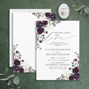 Invitation Rien De Fancy Just Love Purple Mariage Décontracté