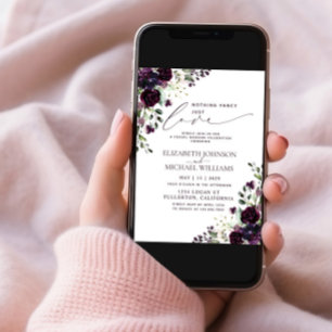 Invitation Rien De Fancy Just Love Purple Mariage Décontracté