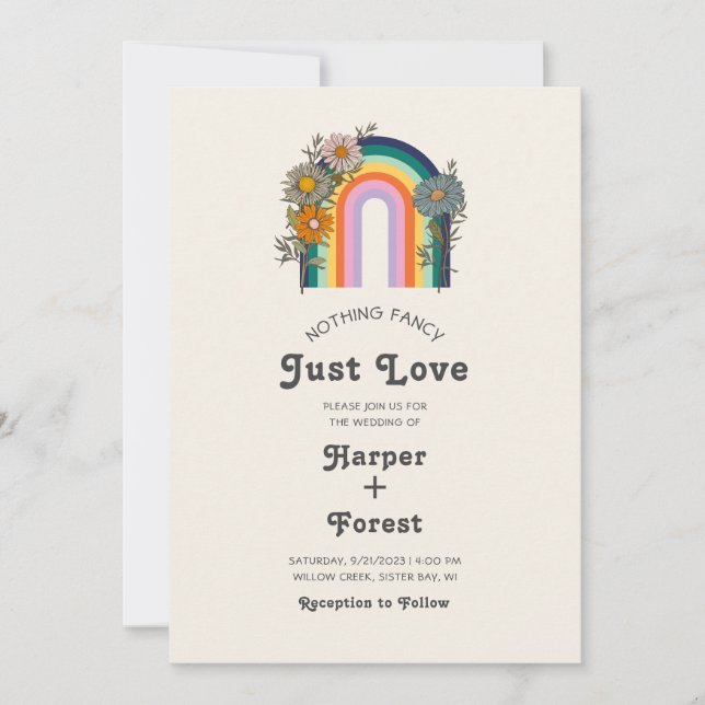 Invitation Rien De Fancy Just Love Retro Mariage (Devant)