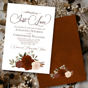 Invitation Rien De Fancy Just Love Rust Orange Floral Mariage