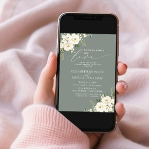 Invitation Rien De Fancy Just Love Sage Green Floral Mariage