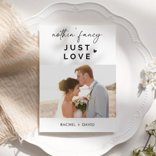 Invitation Rien De Fancy Just Love We Eloped Elopement Party
