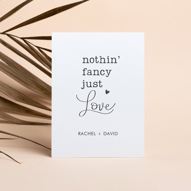 Invitation Rien De Fancy Just Love We Eloped Elopement Party (Créateur téléchargé)