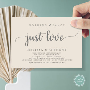 Invitation Rien De Fancy Juste Amour, Elopement, Mariage Rust