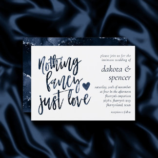 Invitation Rien De Fancy Juste Amour | Moody Navy Blue Mariag