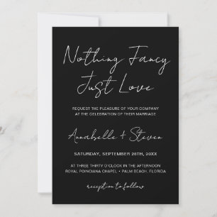 Invitation Rien de fantaisie Just Love Black White Mariage Ph