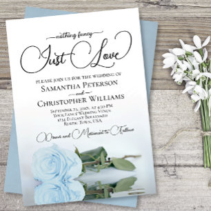 Invitation Rien de fantaisie Just Love Dusty Blue Rose Mariag