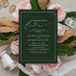 Invitation Rien de fantaisie Just Love Emerald Mariage Décont<br><div class="desc">Créez l'invitation parfaite pour une réception de mariage décontracté, ou après-elopement, avec ce design moderne, tendance, rustique chic couleur vert émeraude, avec typographie de script lettré à la main. Contacter le concepteur pour les produits correspondants. Merci tellement pour soutenir notre petite entreprise, nous l'apprécions vraiment! Nous sommes si heureux que...</div>