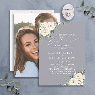 Invitation Rien de fantaisie Just Love Light Grey Mariage pho