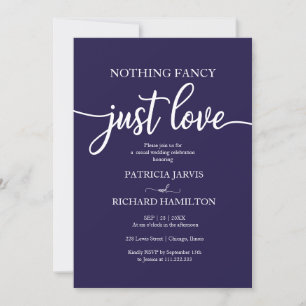 Invitation Rien de fantaisie Just Love Marine Blue Mariage Dé