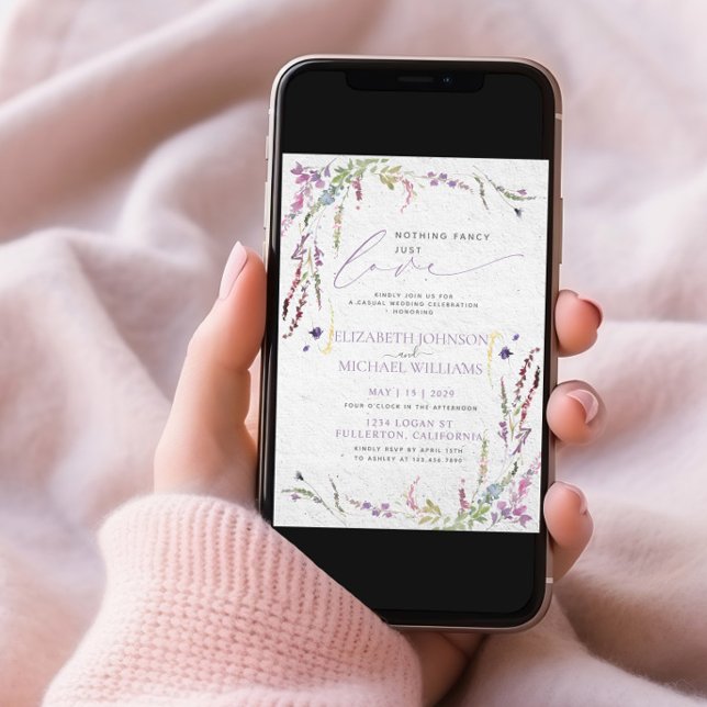 Invitation Rien de fantaisie Just Love Photo Mariage Décontra (Créateur téléchargé)