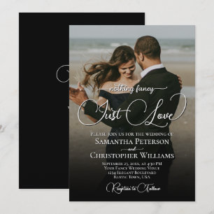 Invitation Rien de fantaisie Just Love Photo Overlay Mariage