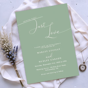 Invitation Rien de fantaisie Just Love Sage Green Minimal Mar