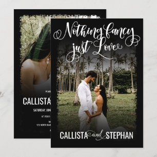 Invitation Rien de fantaisie Just Love White Black Photo Mari