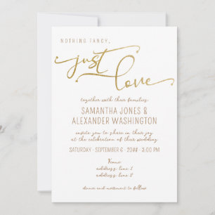 Invitation Rien de fantaisie Just Love White & Gold RSVP QR C