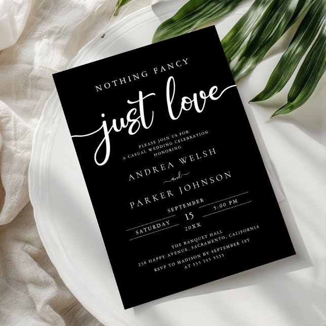 Invitation Rien de fantaisie Juste aimer Décontracté Mariage  (Créateur téléchargé)