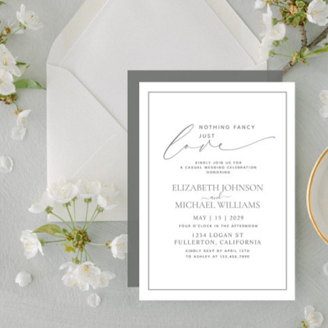 Invitation Rien de fantaisie Juste aimer Eucalyptus Mariage D (Créateur téléchargé)