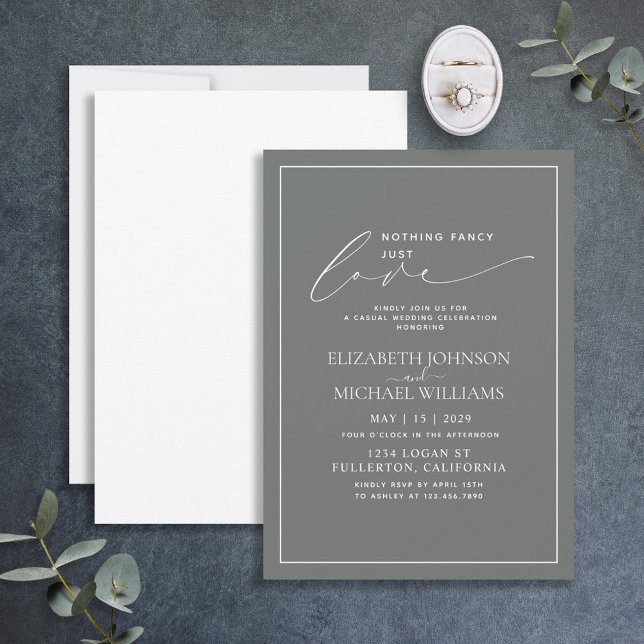 Invitation Rien de fantaisie Juste aimer Eucalyptus Mariage D (Créateur téléchargé)