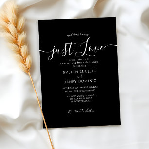 Invitation Rien de fantaisie Juste aimer Mariage noir et blan