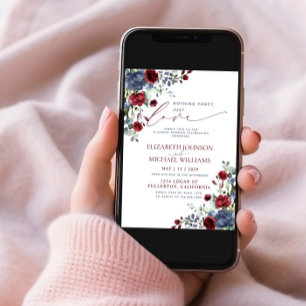 Invitation Rien de fantaisie Juste Amour Bleu Bourgogne Photo