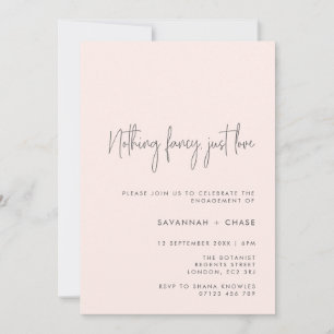 Invitation Rien de fantaisie Juste Amour Blush Engagement Par