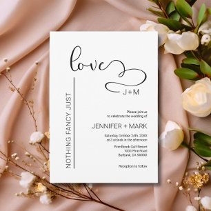 Invitation Rien de fantaisie Juste Amour Coeur minimaliste