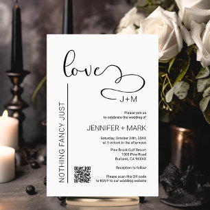 Invitation Rien de fantaisie Juste Amour Coeur minimaliste + 