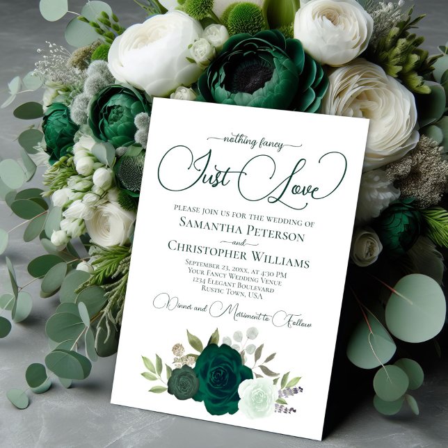 Invitation Rien de fantaisie Juste Amour Emerald Boho Mariage (Créateur téléchargé)