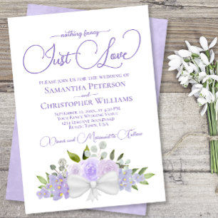 Invitation Rien de fantaisie Juste Amour Lavender Floral Mari