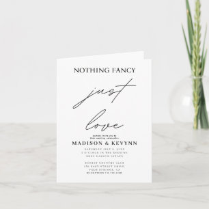 Invitation Rien de fantaisie Juste Amour Mariage