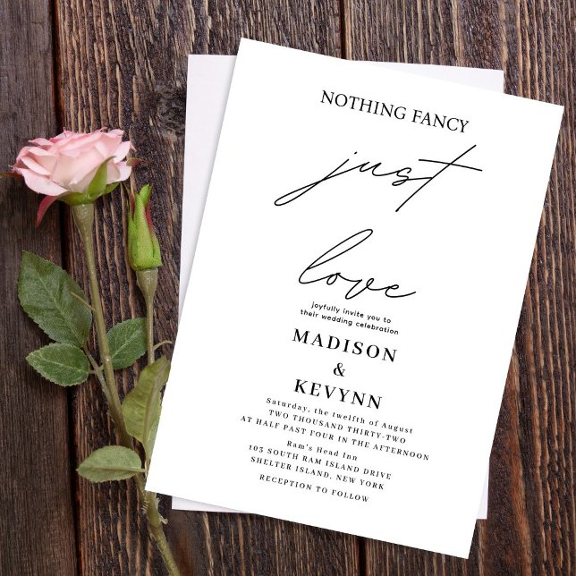Invitation Rien de fantaisie Juste Amour Mariage (Créateur téléchargé)