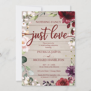 Invitation Rien de fantaisie Juste Amour Mariage Crème rustiq