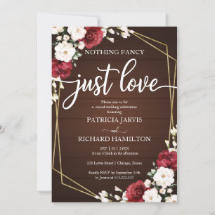 Invitation Rien de fantaisie Juste Amour Mariage géométrique 