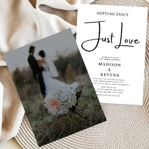 Invitation Rien de fantaisie Juste Amour Mariage photo